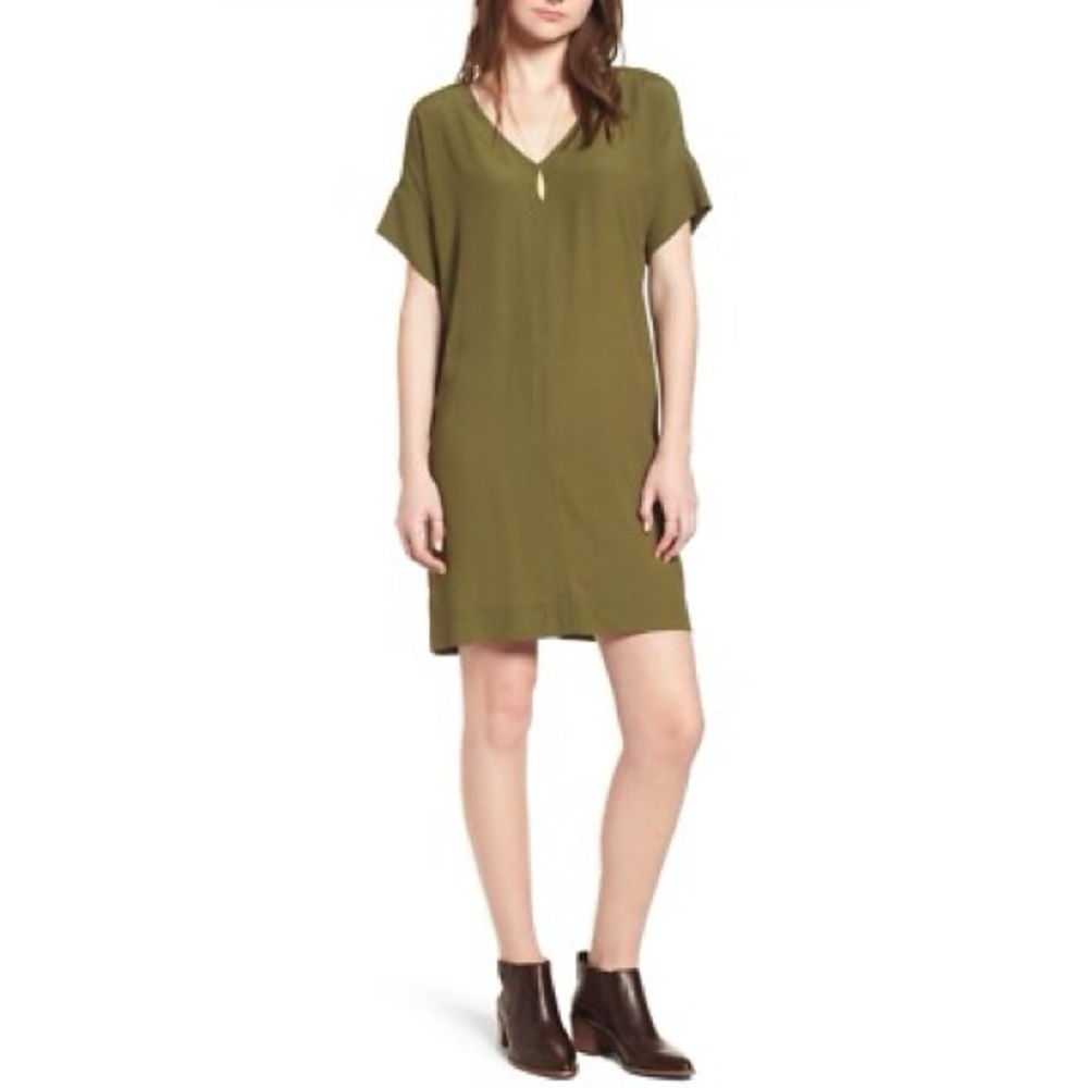 Madewell Olive V-Neck Tunic Top